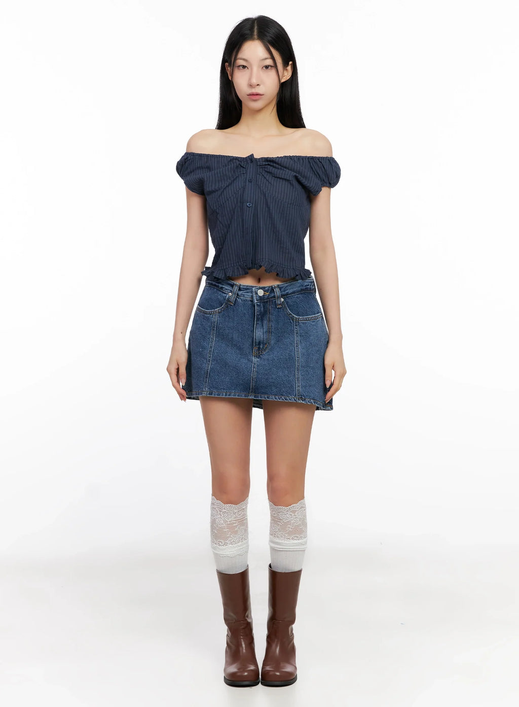 Off-Shoulder Puff-Sleeve Blouse IG508