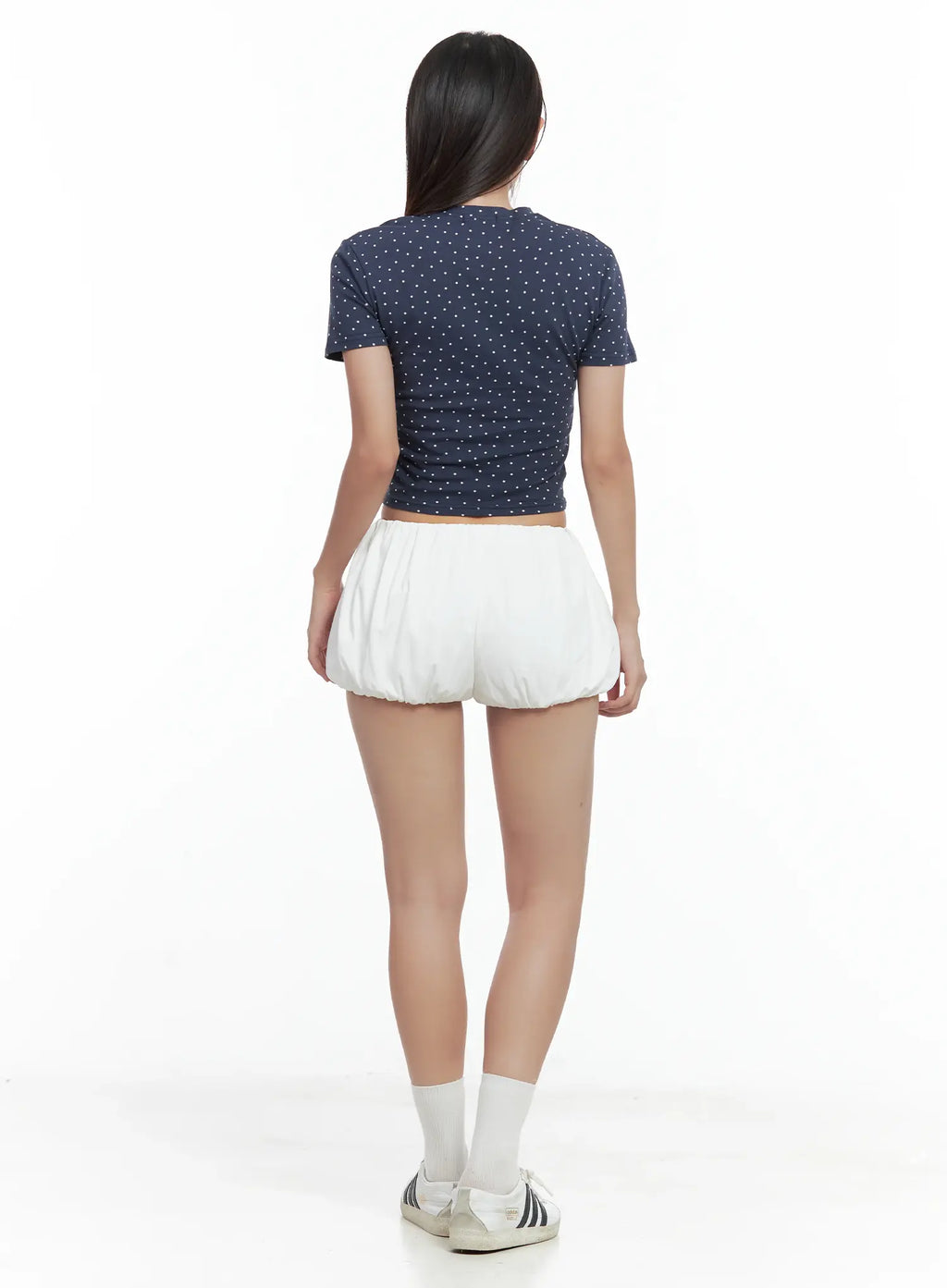 Polka Dot Graphic Crop Tee CL509