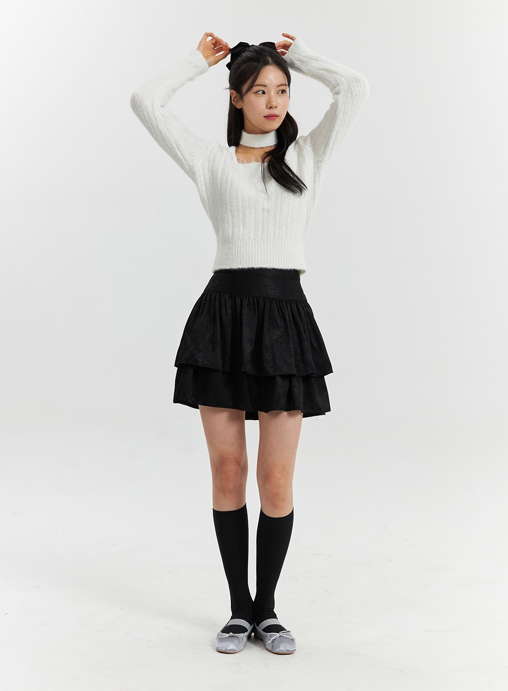 Satin Frill Mini Skirt OD318