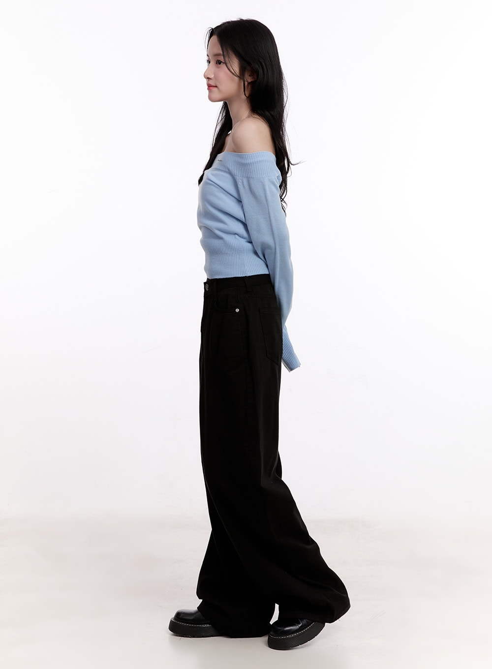 Elegant Off-Shoulder Crop Sweater CM527