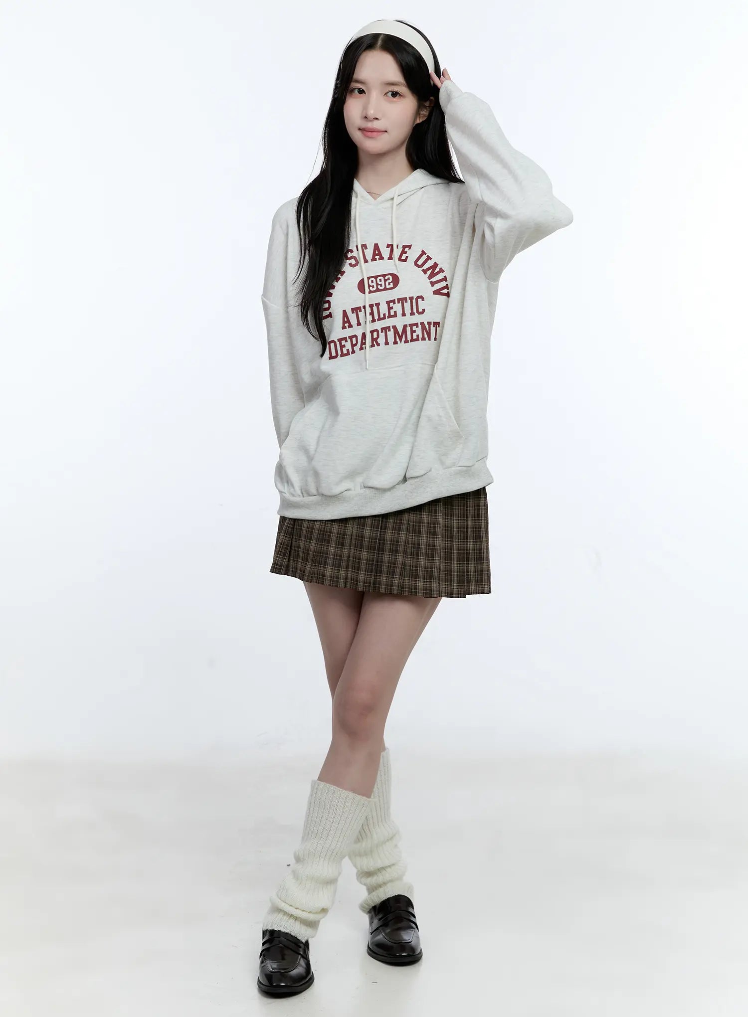 University Print Oversized Hoodie CG514