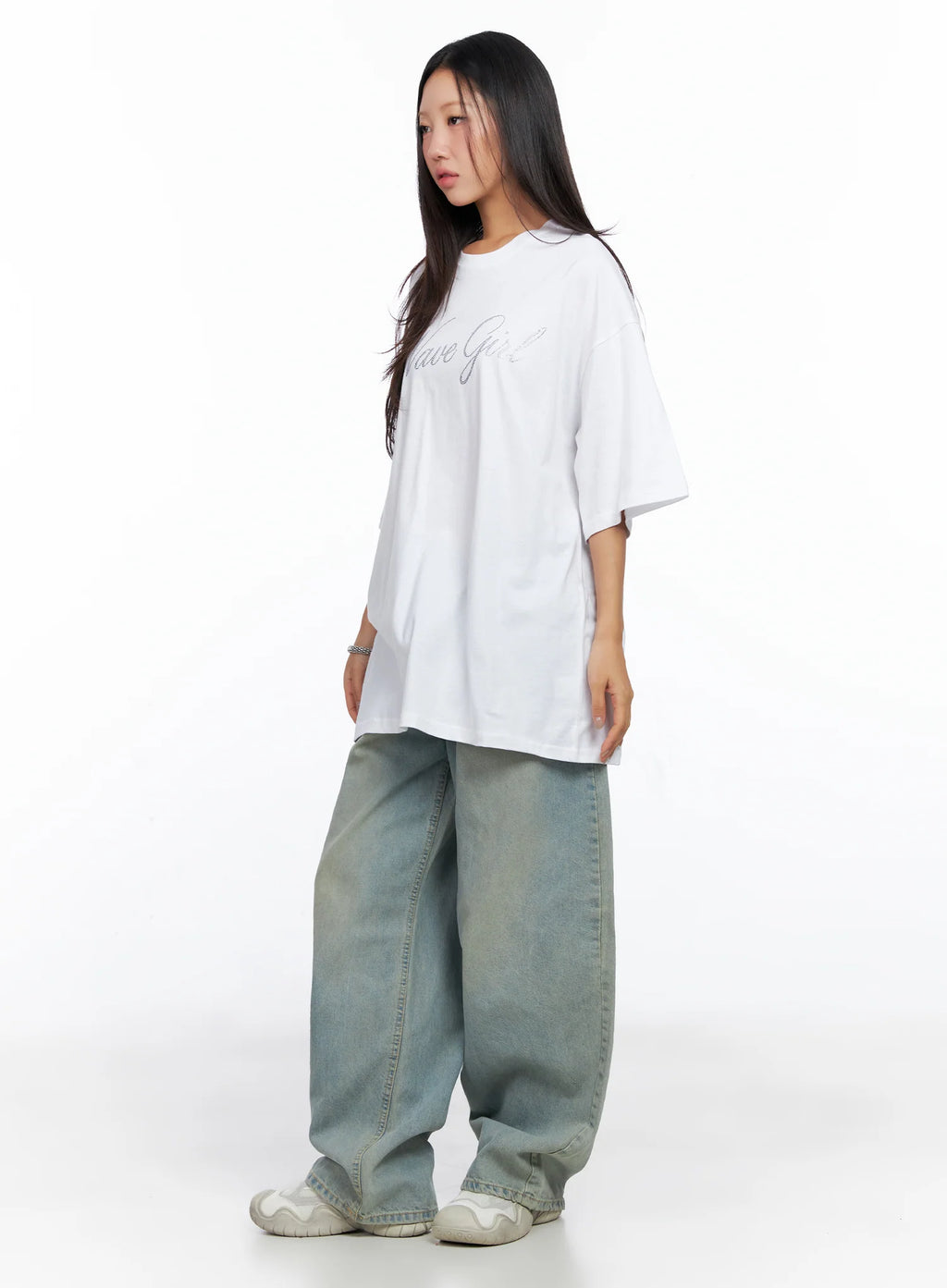 Oversized Text Print Tee CO515