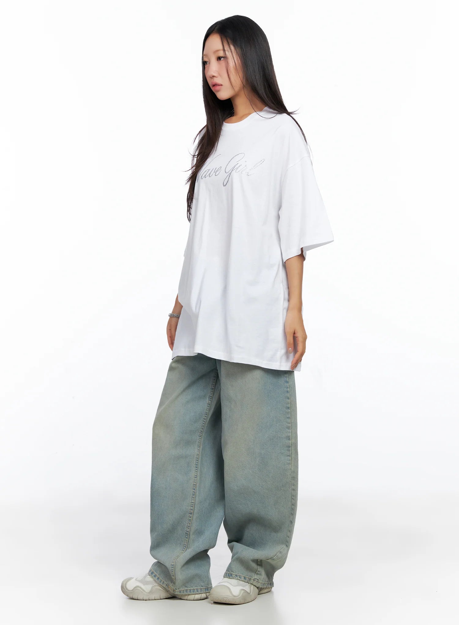 Oversized Text Print Tee CO515