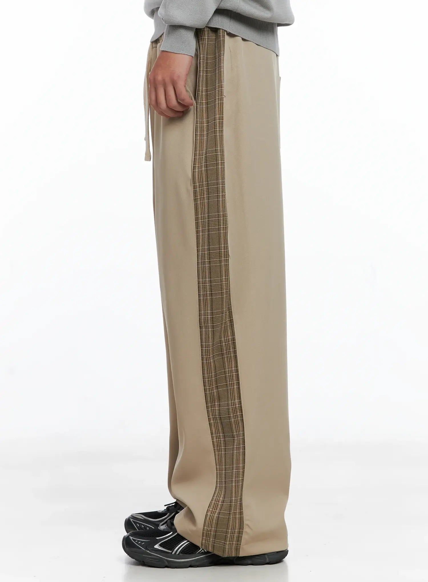 Men's Side Plaid Drawstring Pants IG529