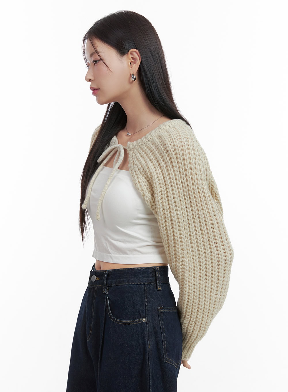 Stringed Hollow Bolero Cardigan OO416