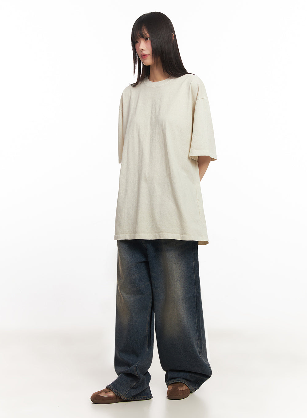 Essential Cotton Canvas Oversize T-Shirt IY502