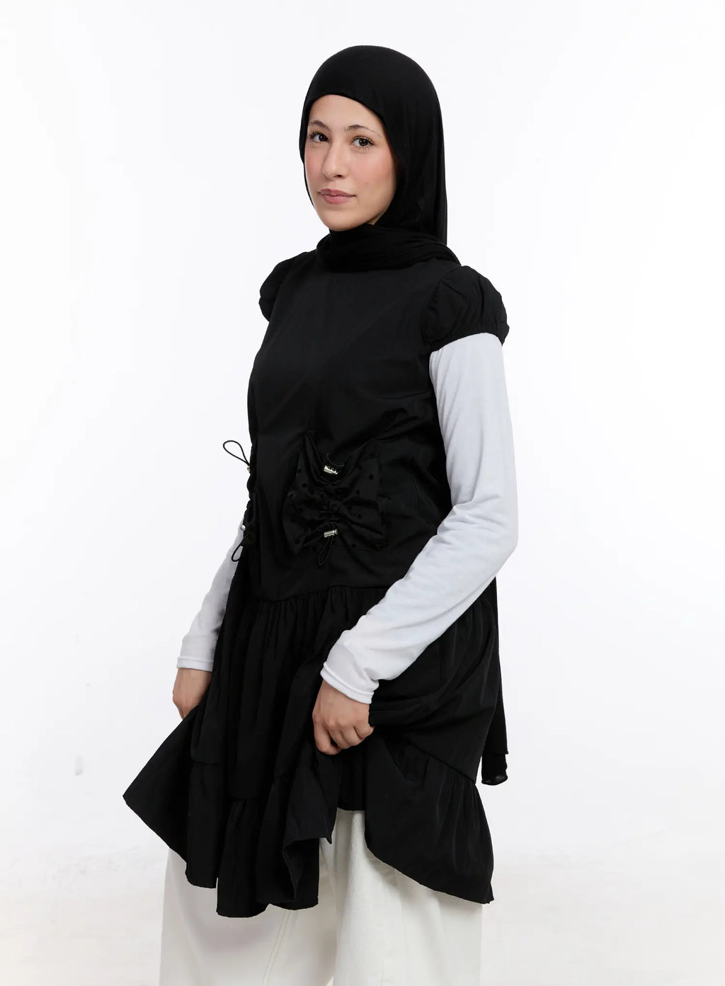 Layered Polka Dot Long Sleeve Dress CS524