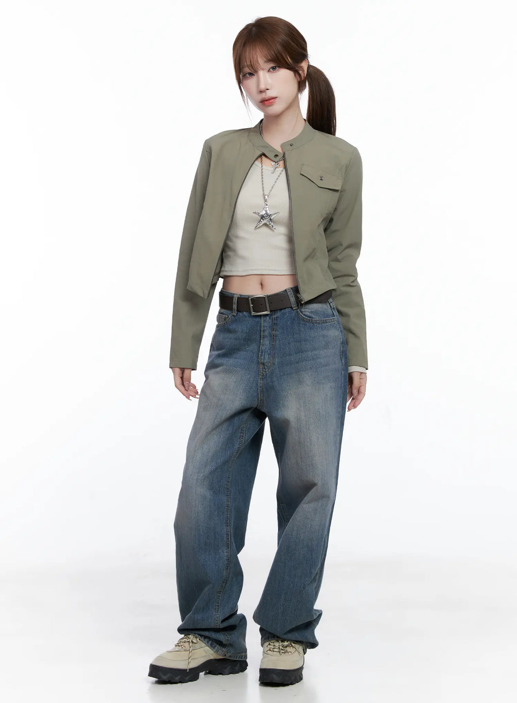 Lala Wide Leg Vintage Washed Jeans CG529