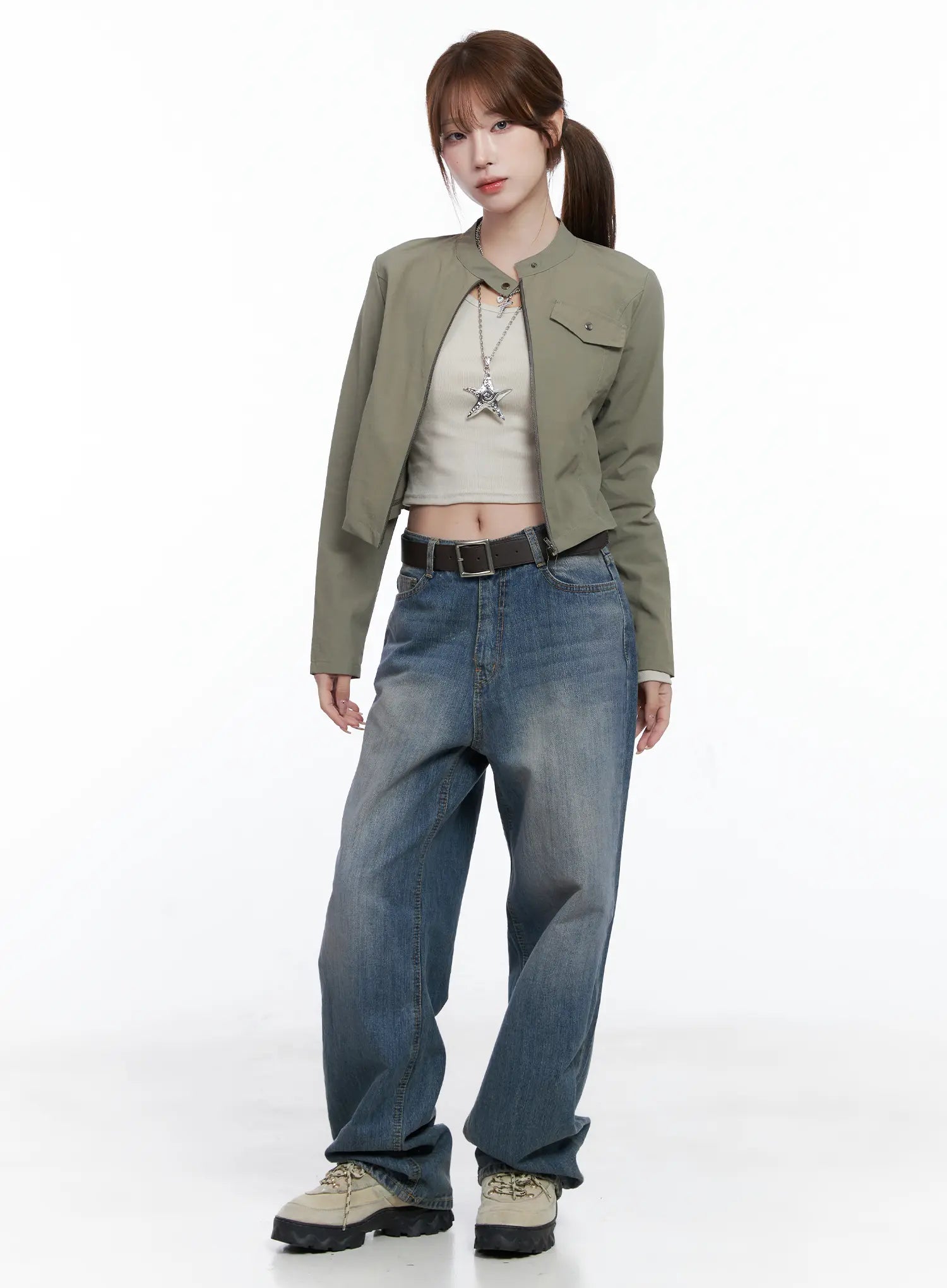 Lala Wide Leg Vintage Washed Jeans CG529