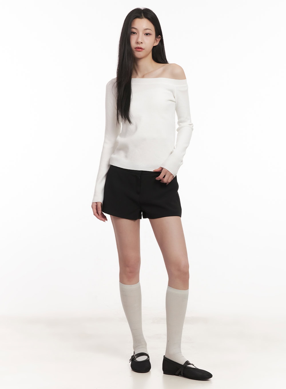 Elegant Off Shoulder Knit Top CN415