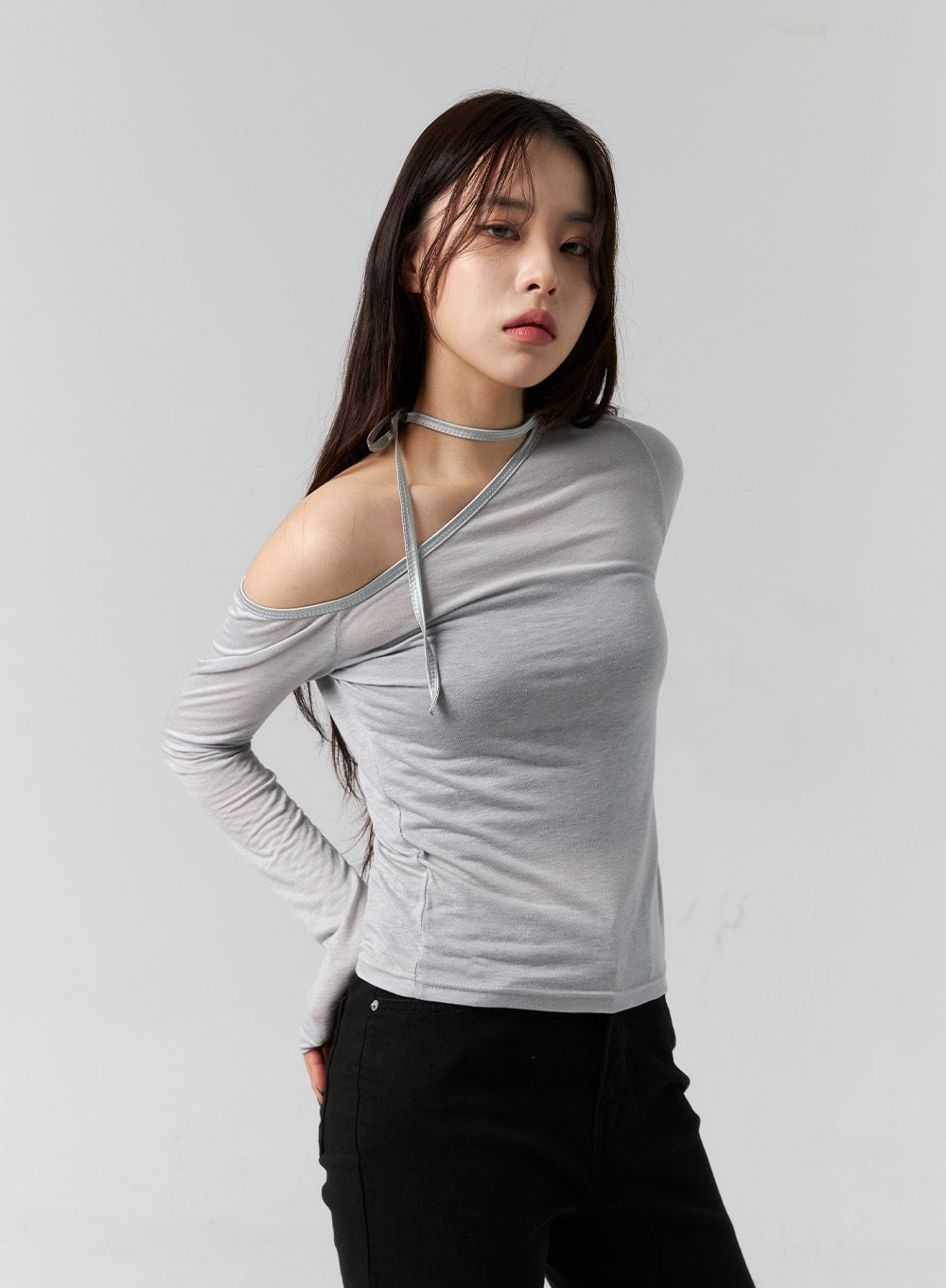 One Shoulder Long Sleeve Top CG317