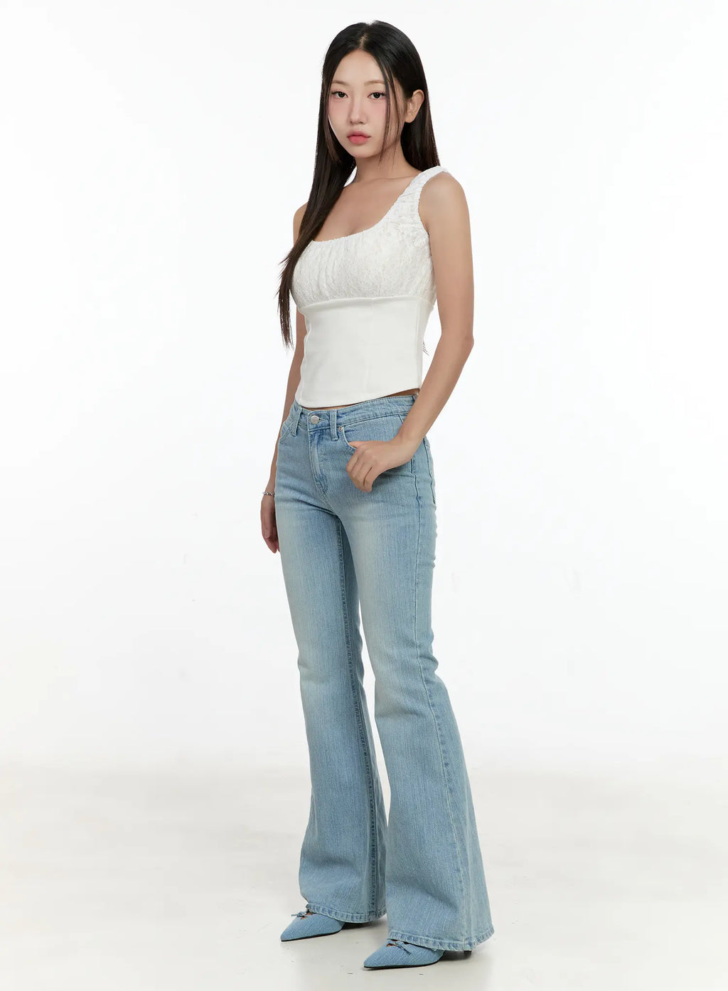 Loona Classic Light Blue Flare Jeans CL531