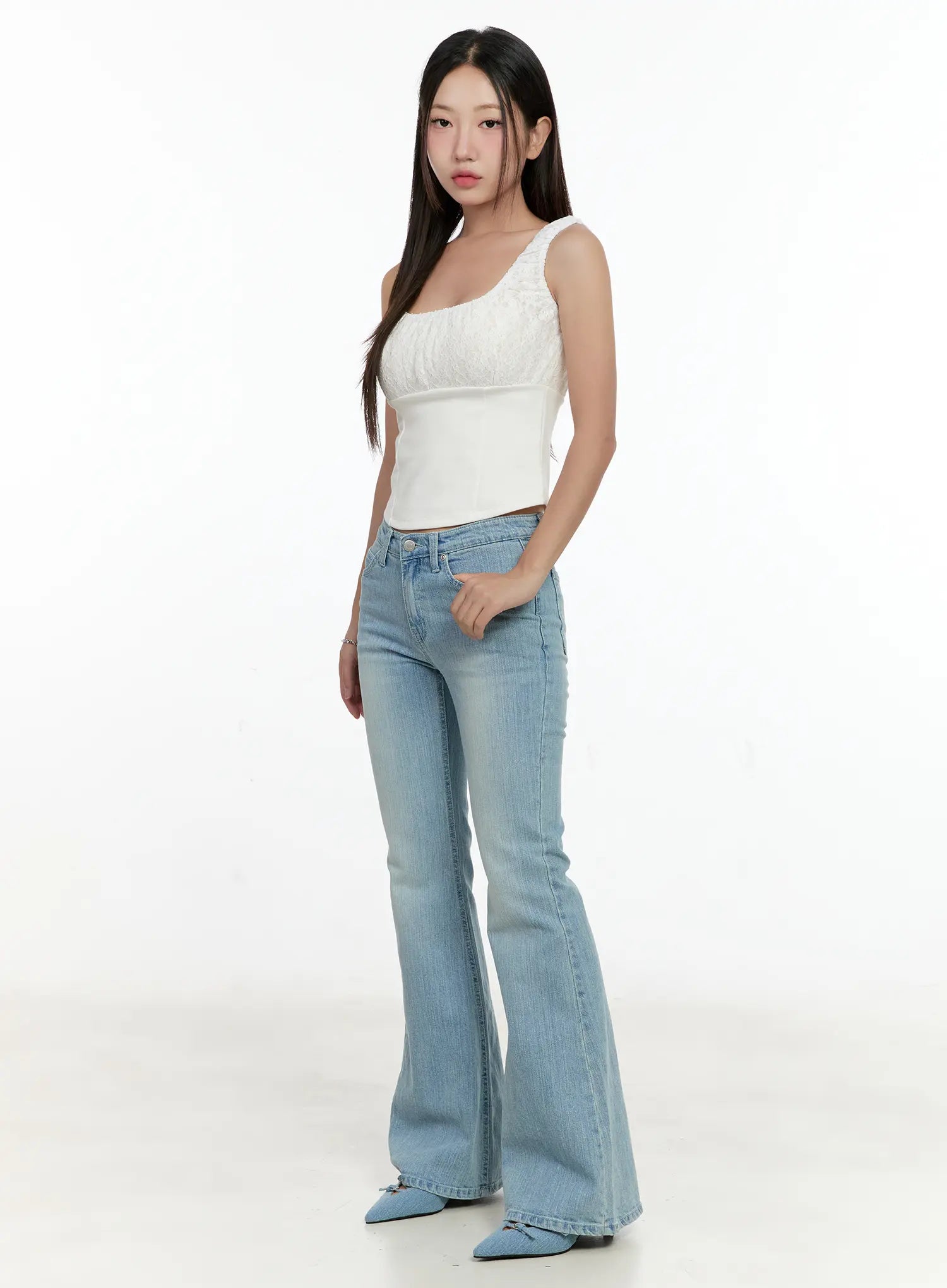 Loona Classic Light Blue Flare Jeans CL531