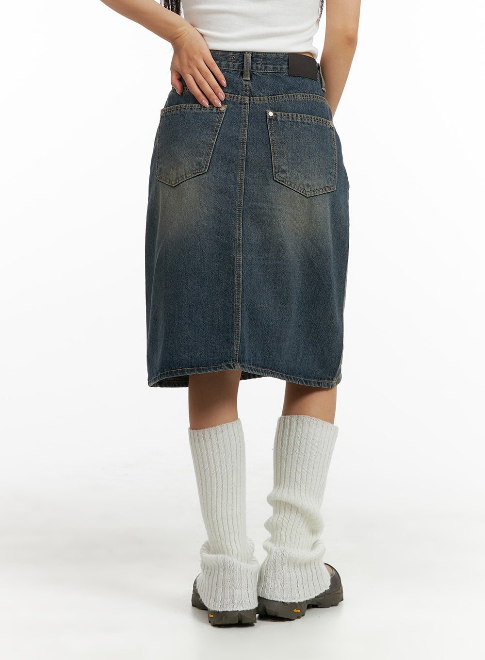 Vintage Denim Midi Skirt CM408