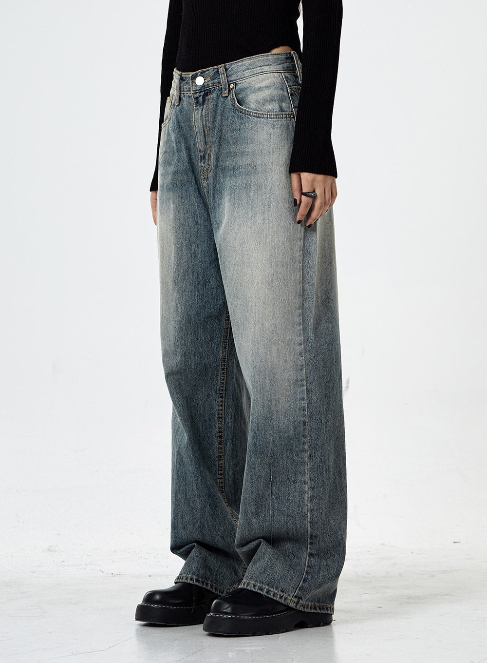 Wide Washed Jeans CS06