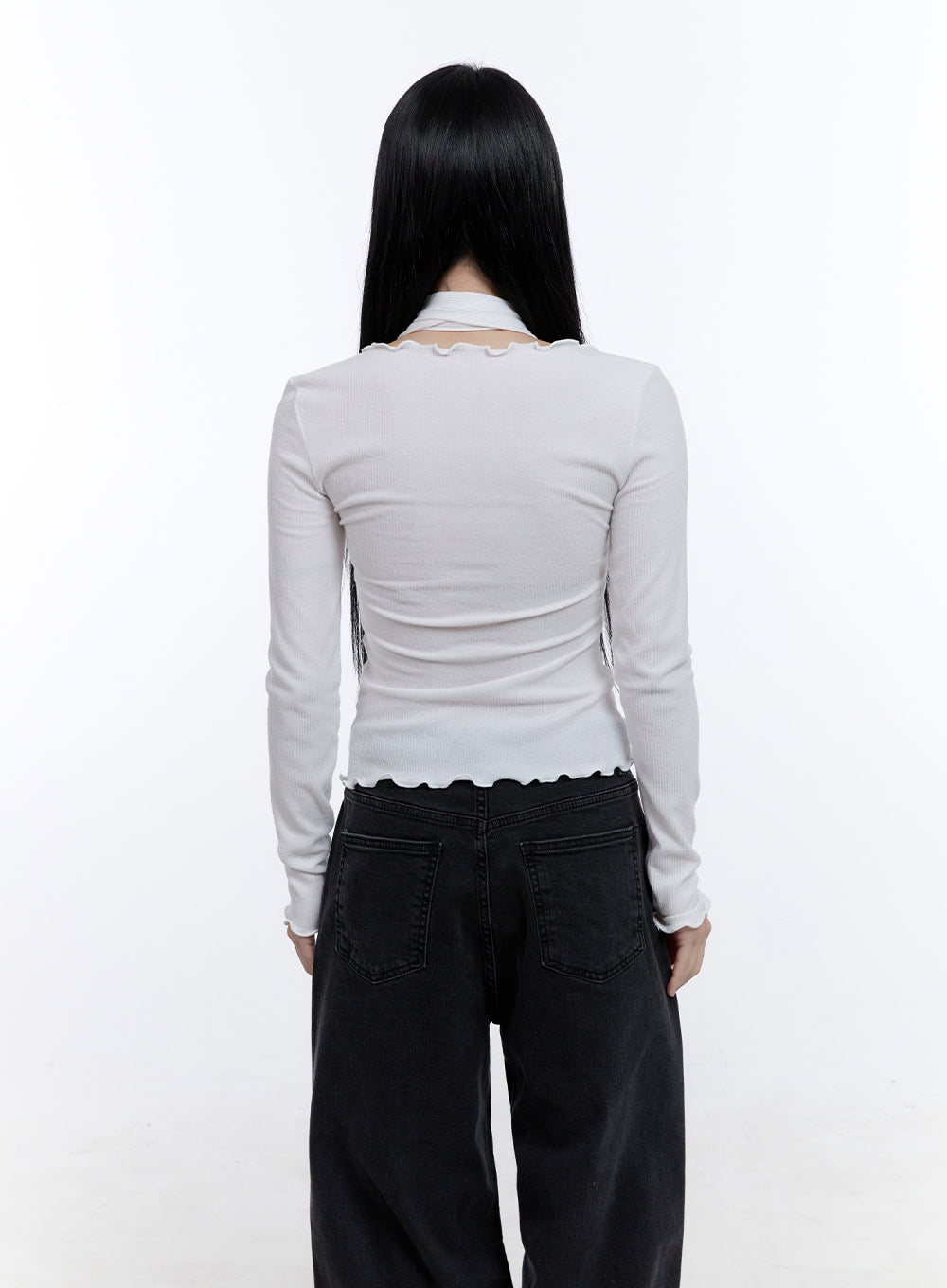 Shirring Detail Slim-Fit Crop Top CD419