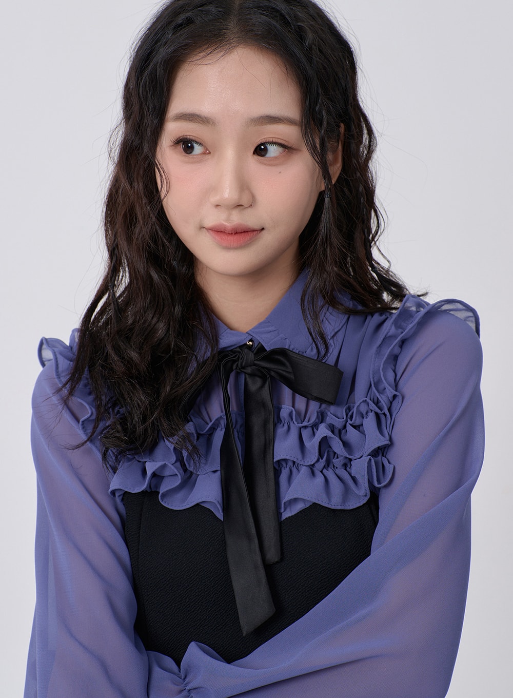 Mini Dress with Frill and Ribbon Detail BD16