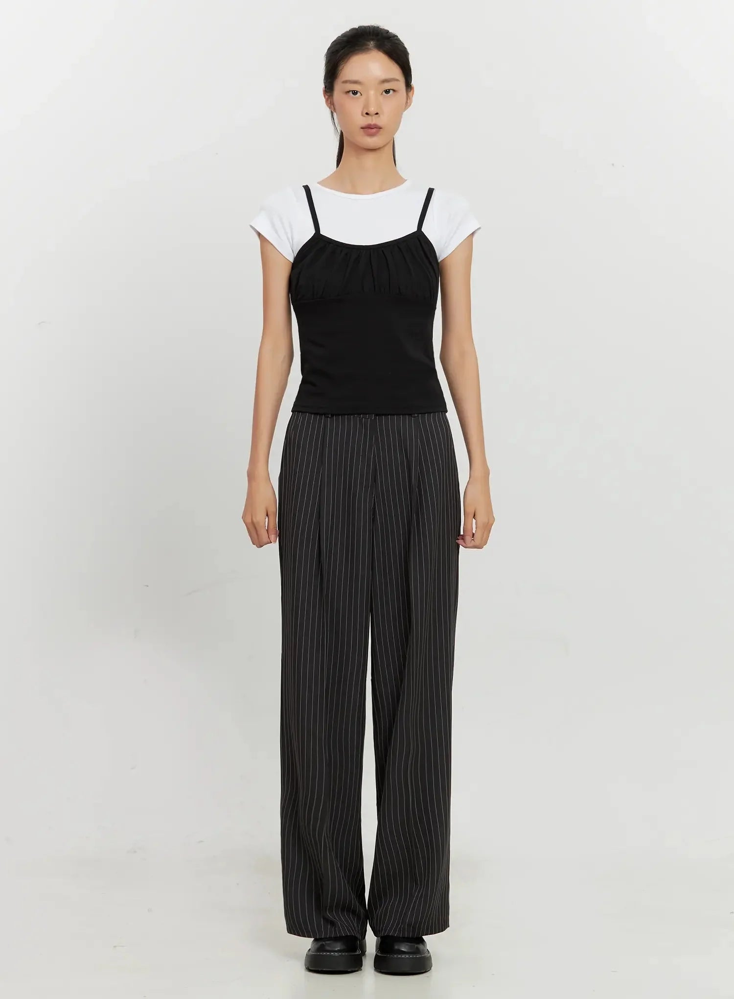 Pinstripe Wide-Leg Trousers IL528