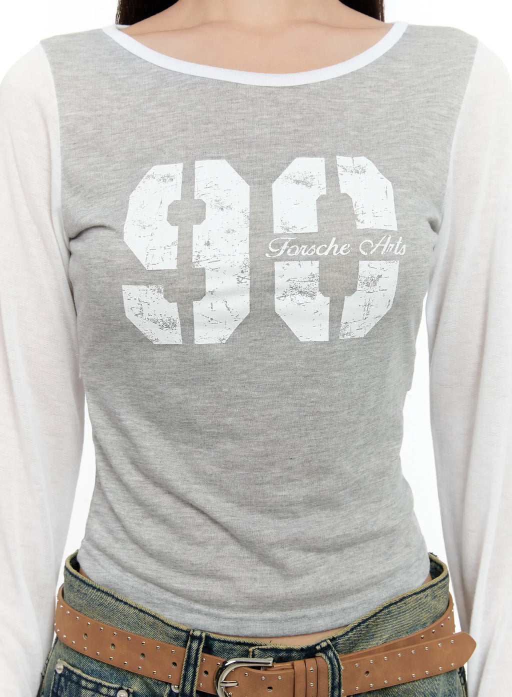 Two-Tone Long-Sleeve Top CL531