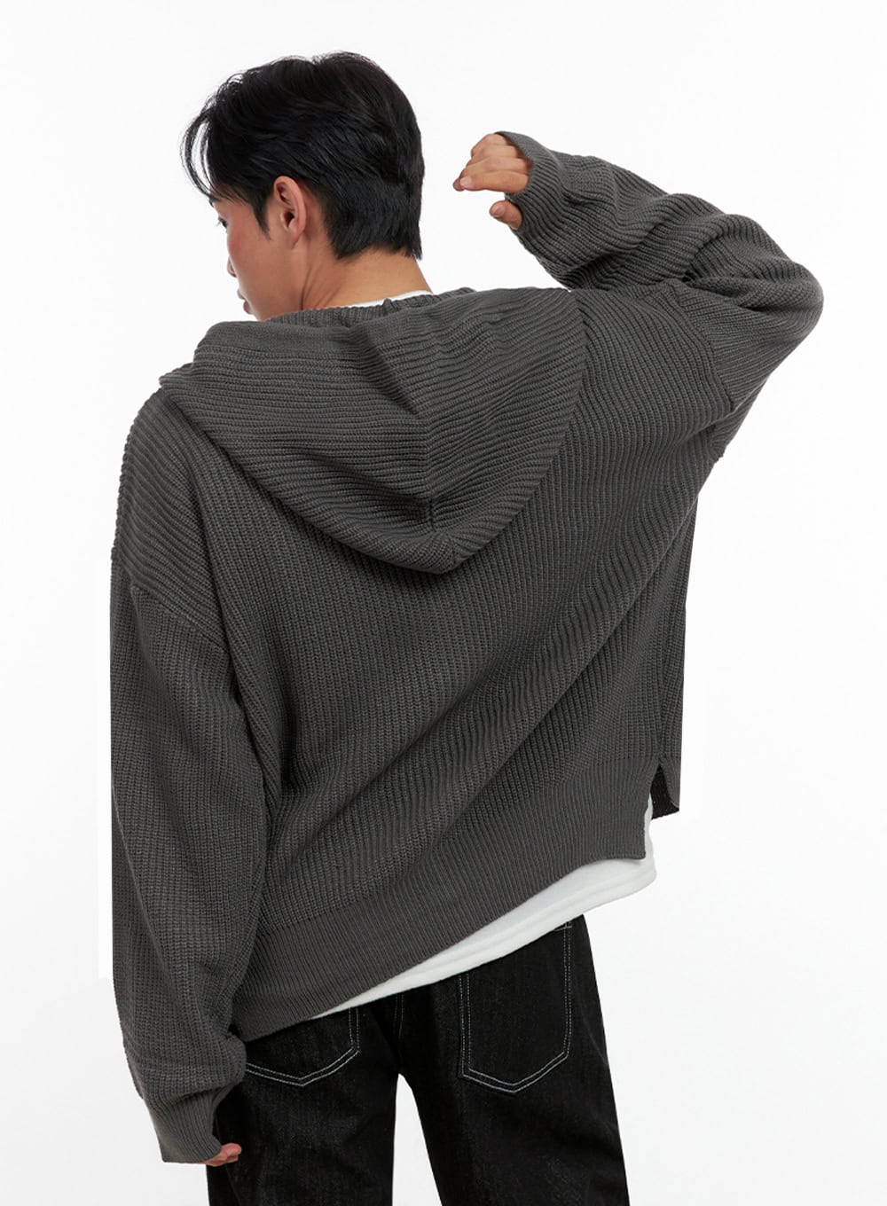 Men's Double-Zip Hooded Sweater IN426