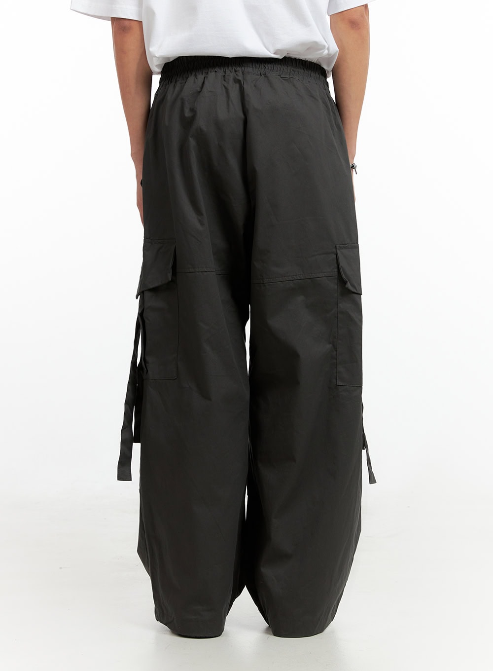 Men's Cargo Wide-Leg Pants (Dark Gray) IG402