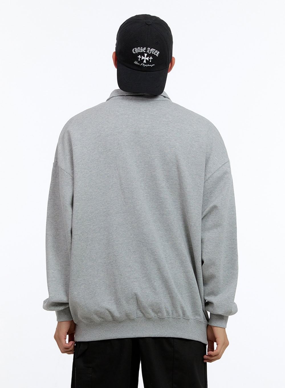 Men's Cozy Half Zip Sweatshirt  (Gray) IS412