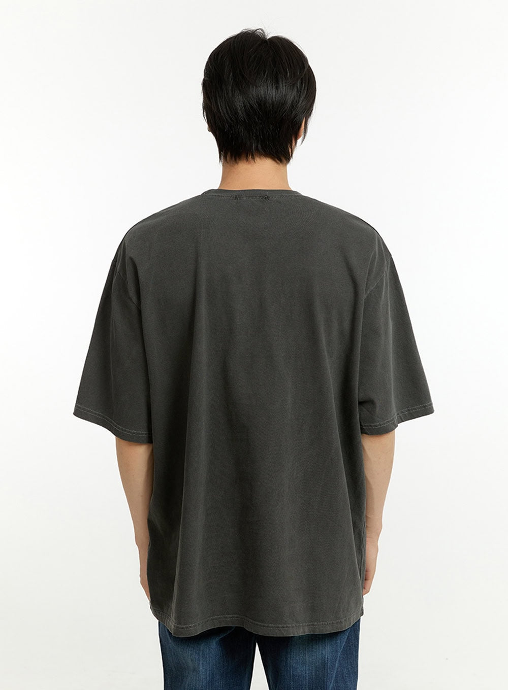 Men's Washed Lettering T-Shirt IL418