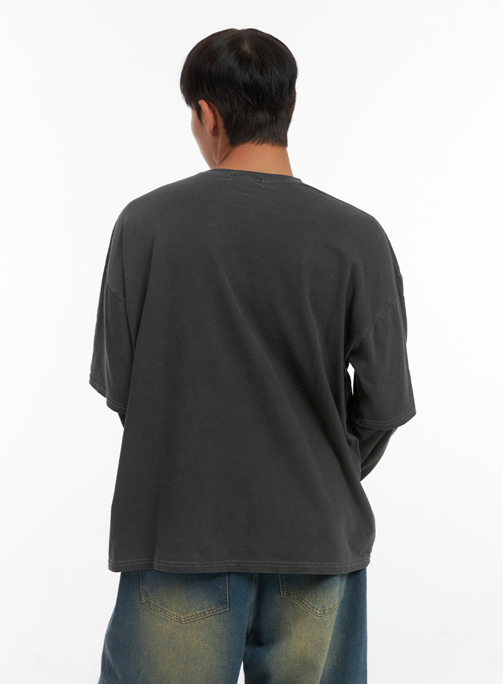 Men's Cotton Graphic Layered Long Sleeve IS420