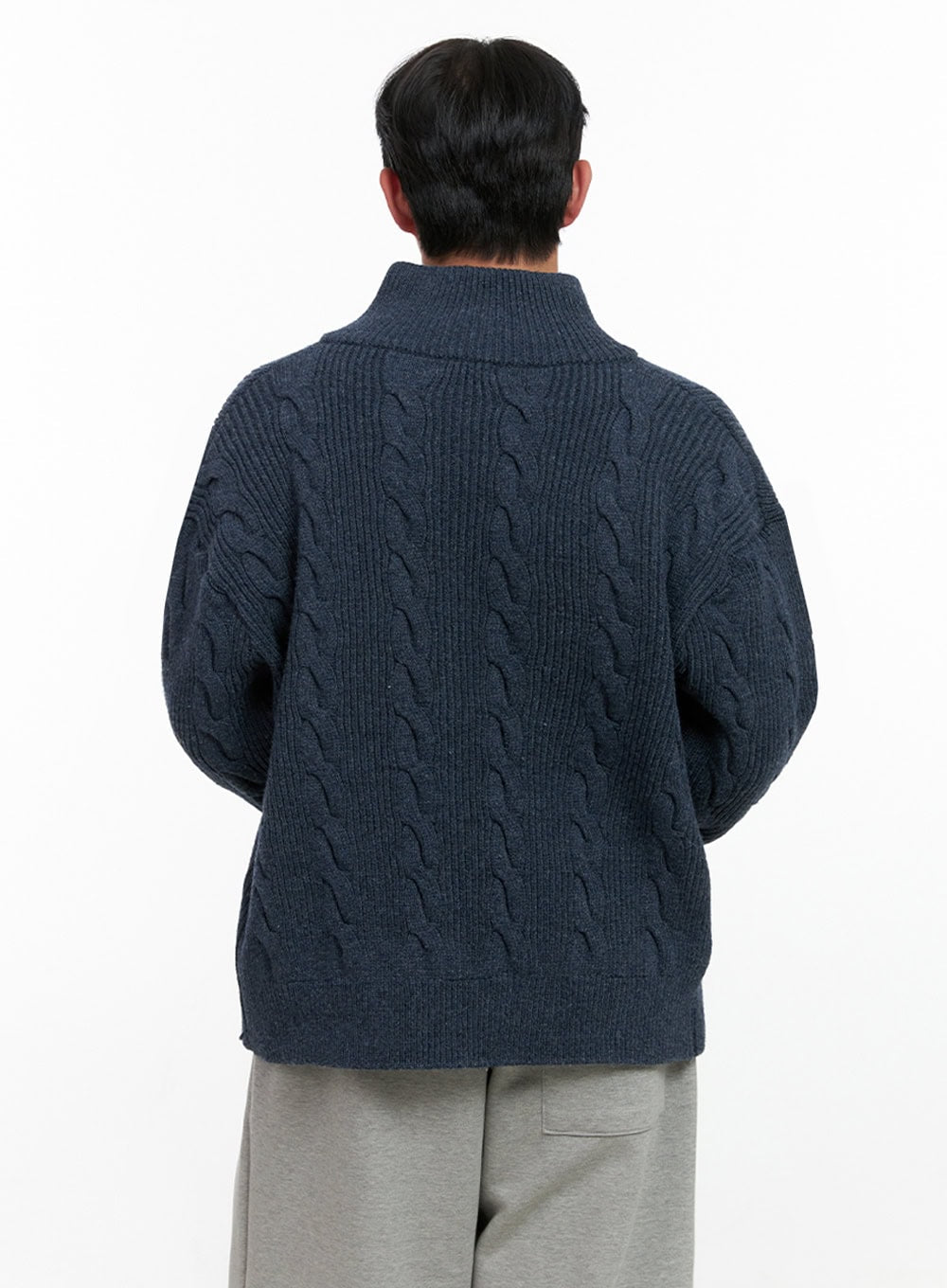 Men's Cable Knit Zip-Up Sweater IN426