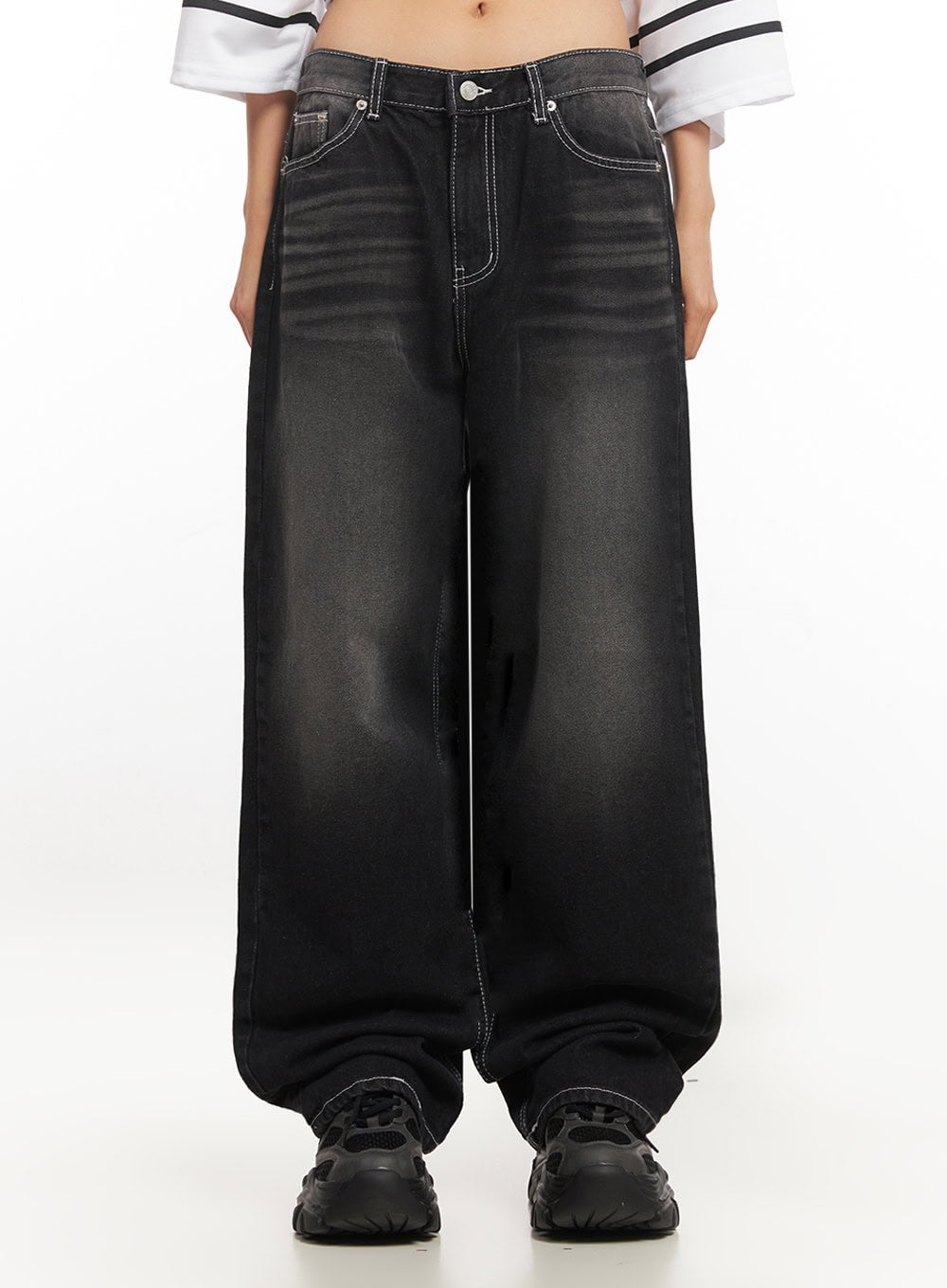 Alexis Stitched Wide-Leg Jeans IA504
