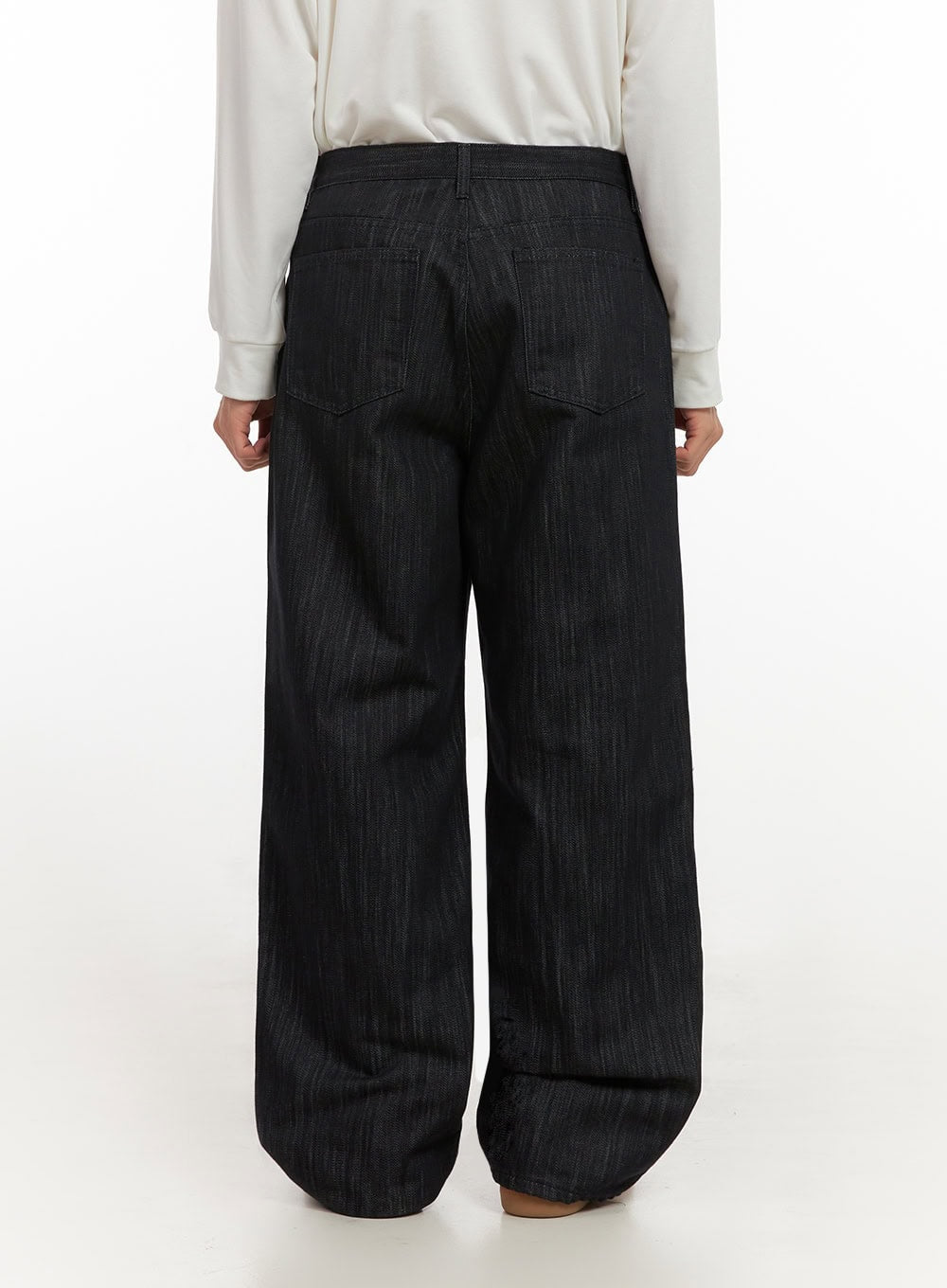 Men's Washed Wide-Fit Denim Jeans ID406