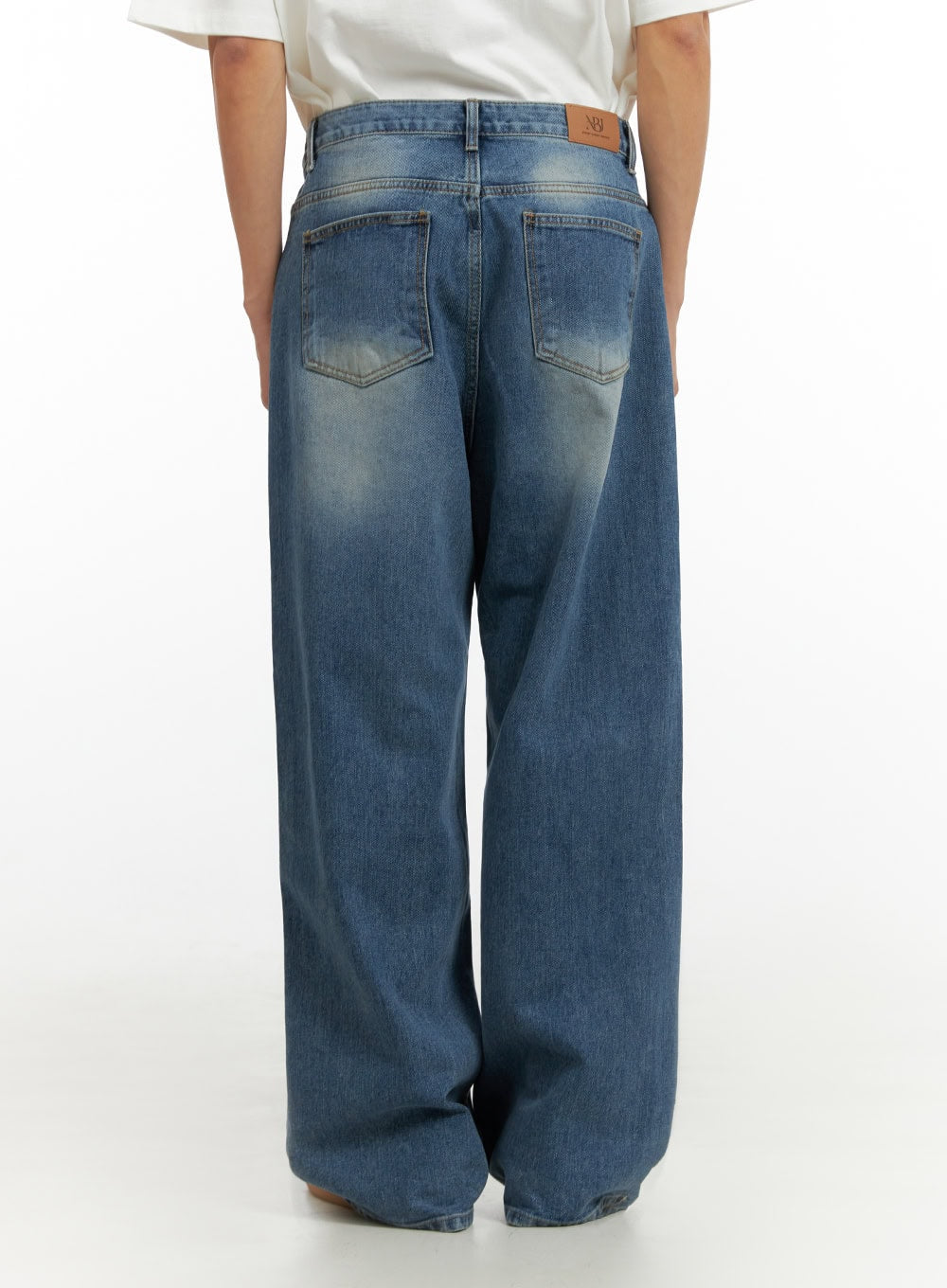 Men's Solid Baggy Jeans IU419