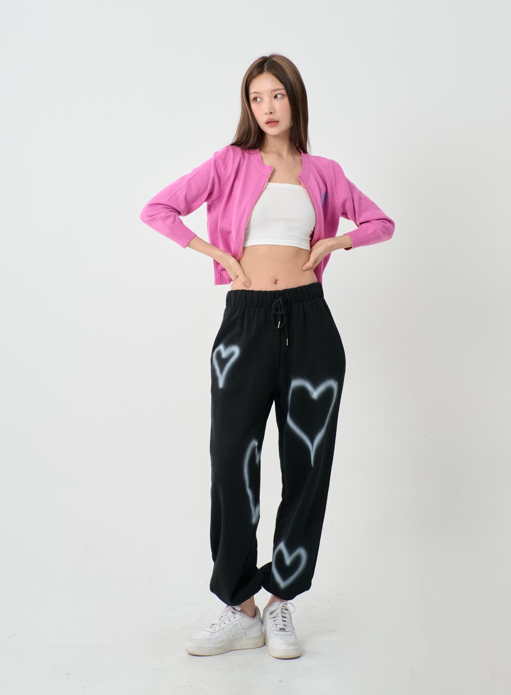Spray Heart Jogger Bending Pants IS06