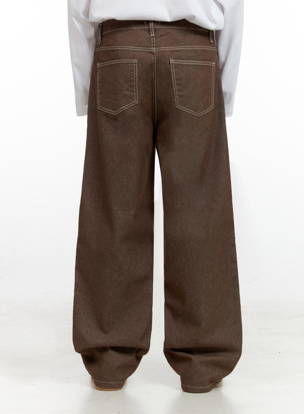 Men's Classic Denim Wide Leg Jeans (Brown) IN422