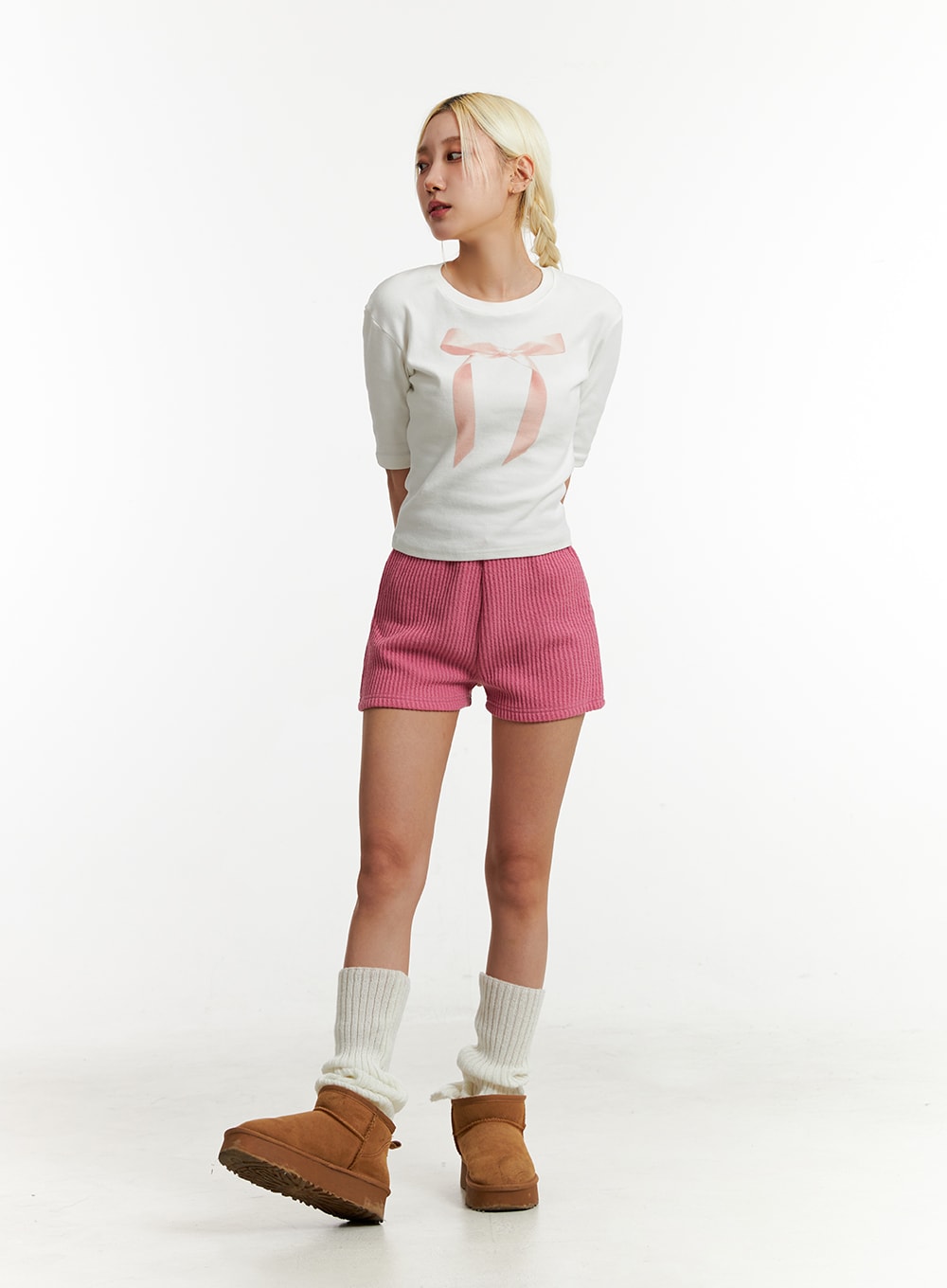 Ribbon Slip Crop T-shirt ID313