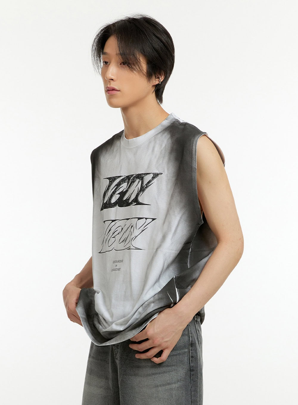 Men's Cotton Graphic Sleeveless T-Shirt IL418