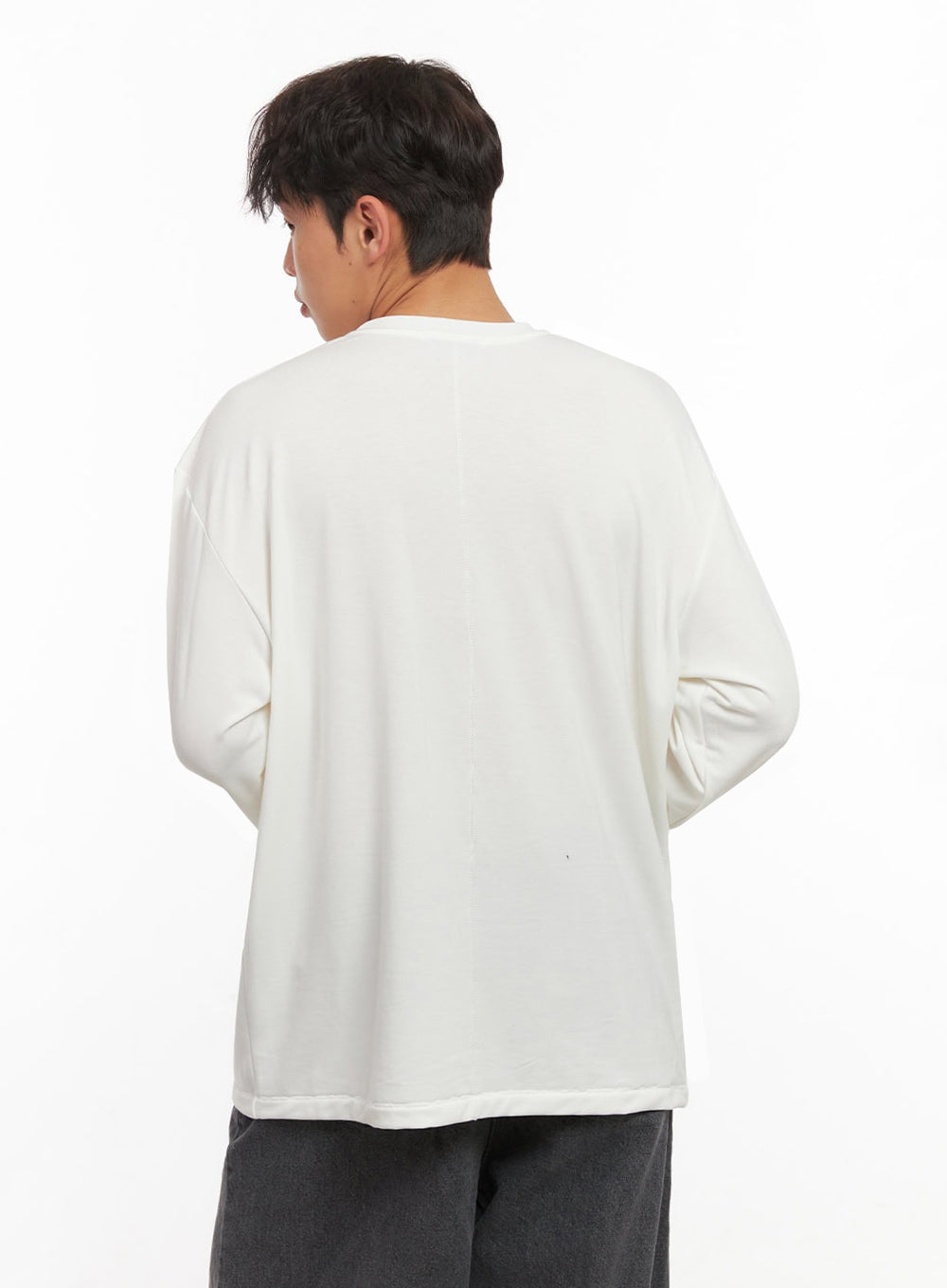 Men's Essential Long-Sleeve Oversized Tee ID427