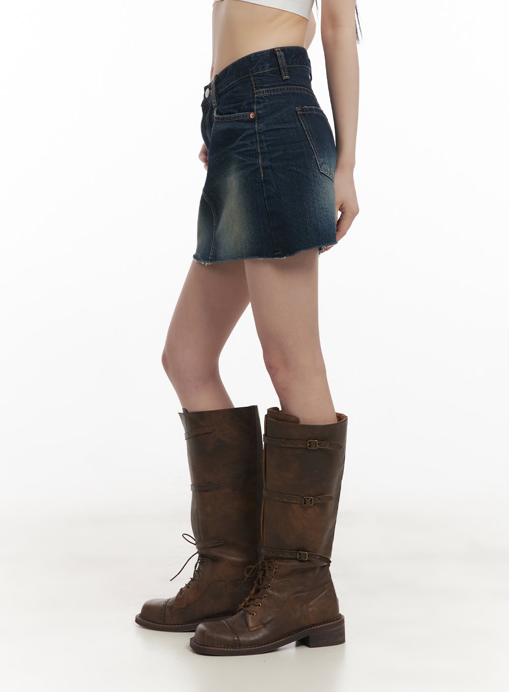 Washed Denim Mini Skirt CF518