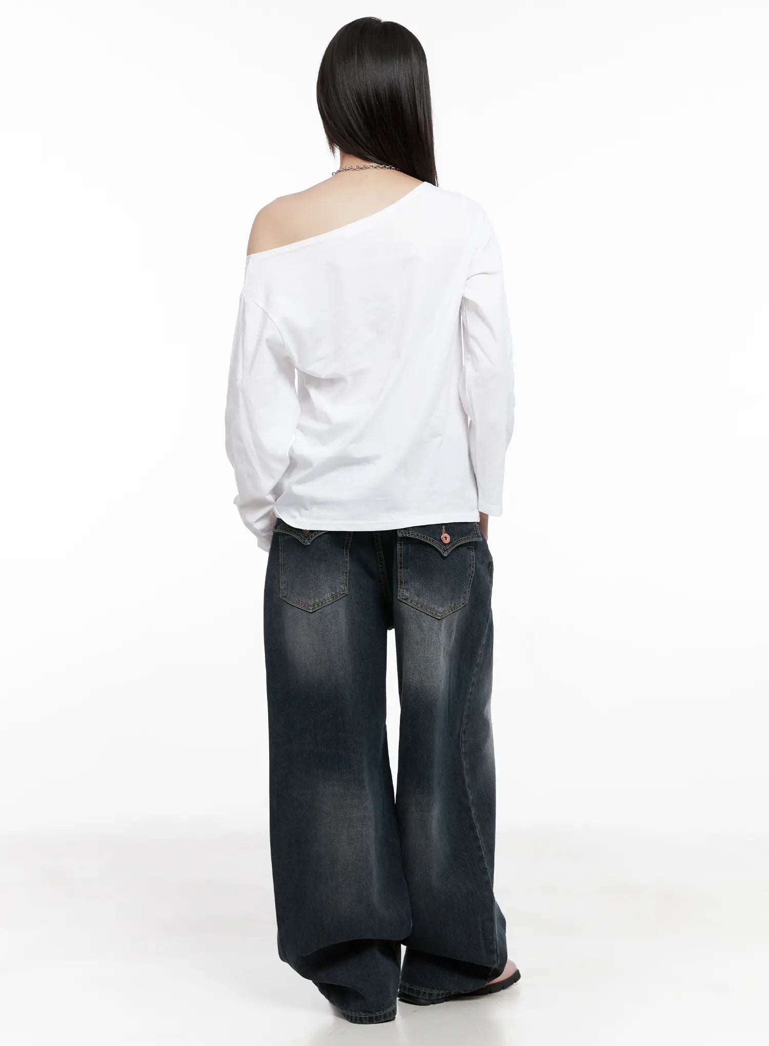 Celi Vintage Wash Wide-Leg Jeans CG515