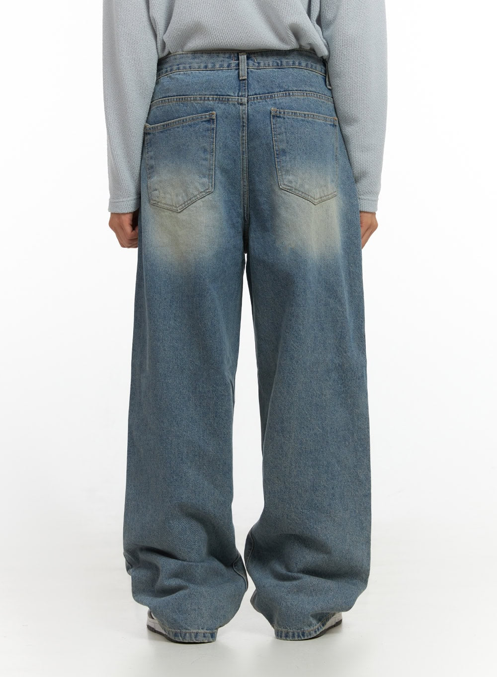 Men's Washed Wide Fit Jeans IO420