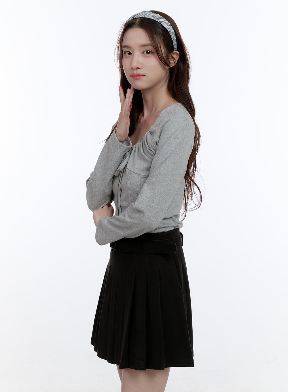 Cotton Ribbon Long Sleeve Top OO407