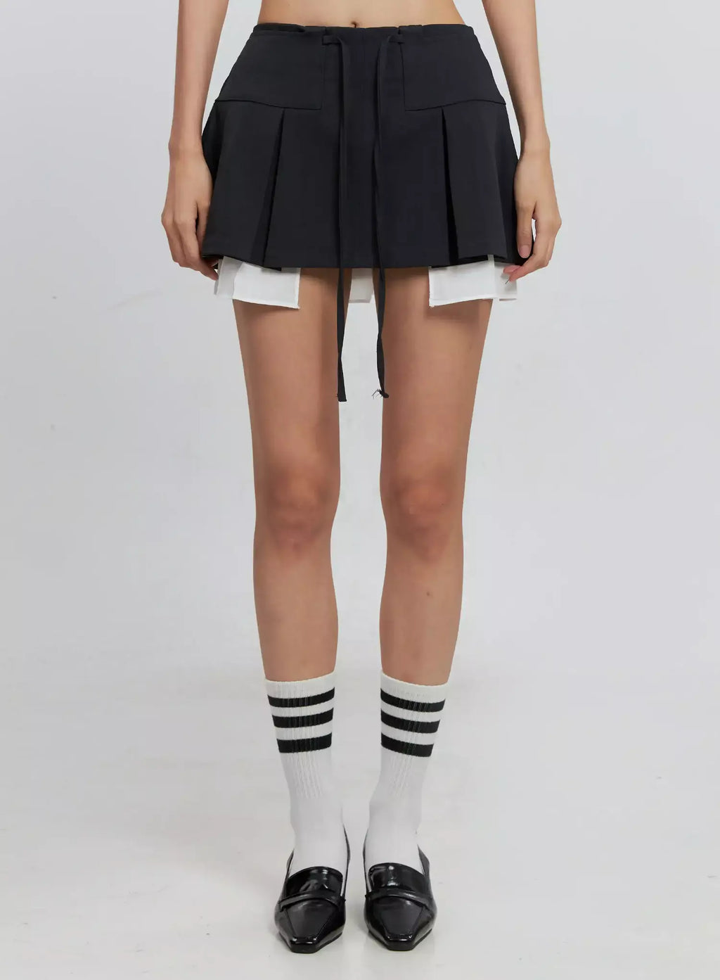 Layered Pleated Mini Skirt IS516