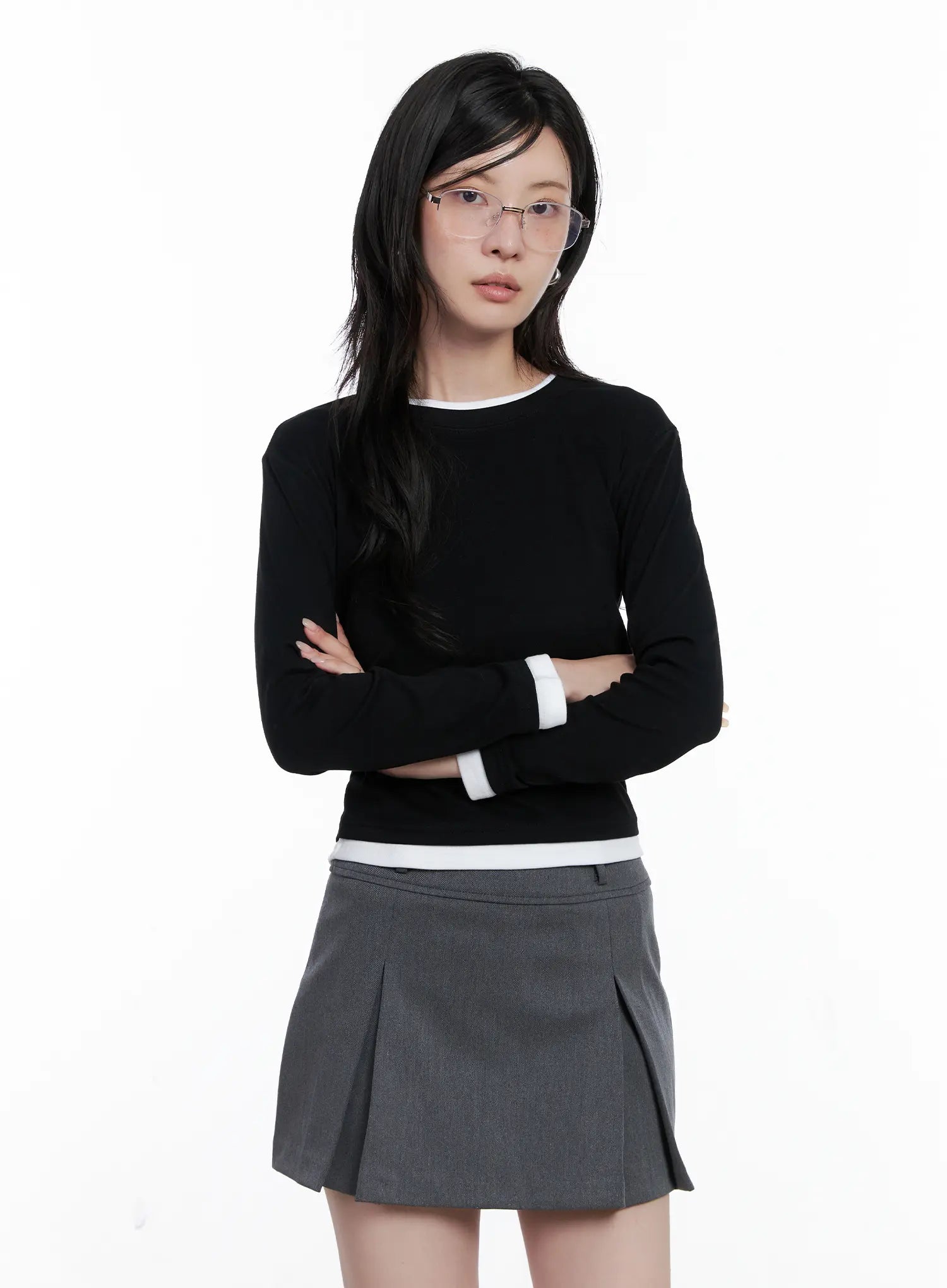 Two-Tone Long Sleeve Top CS529