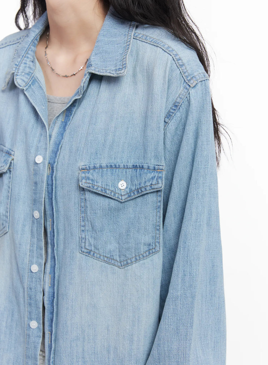 Loose-Fit Denim Collared Shirt CU510