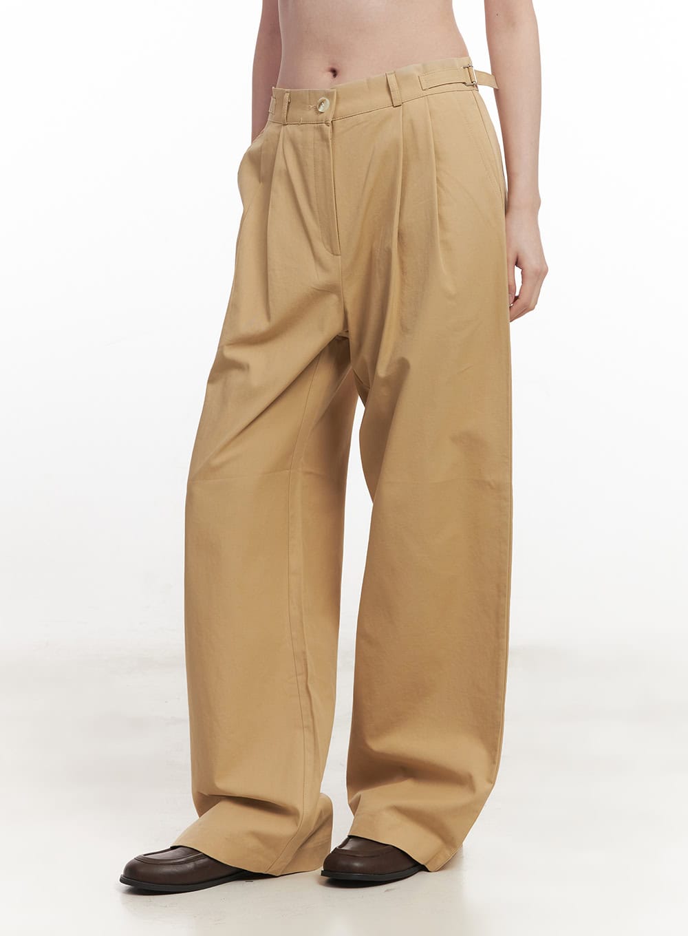 Pintuck Cotton Tailored Trousers CA502
