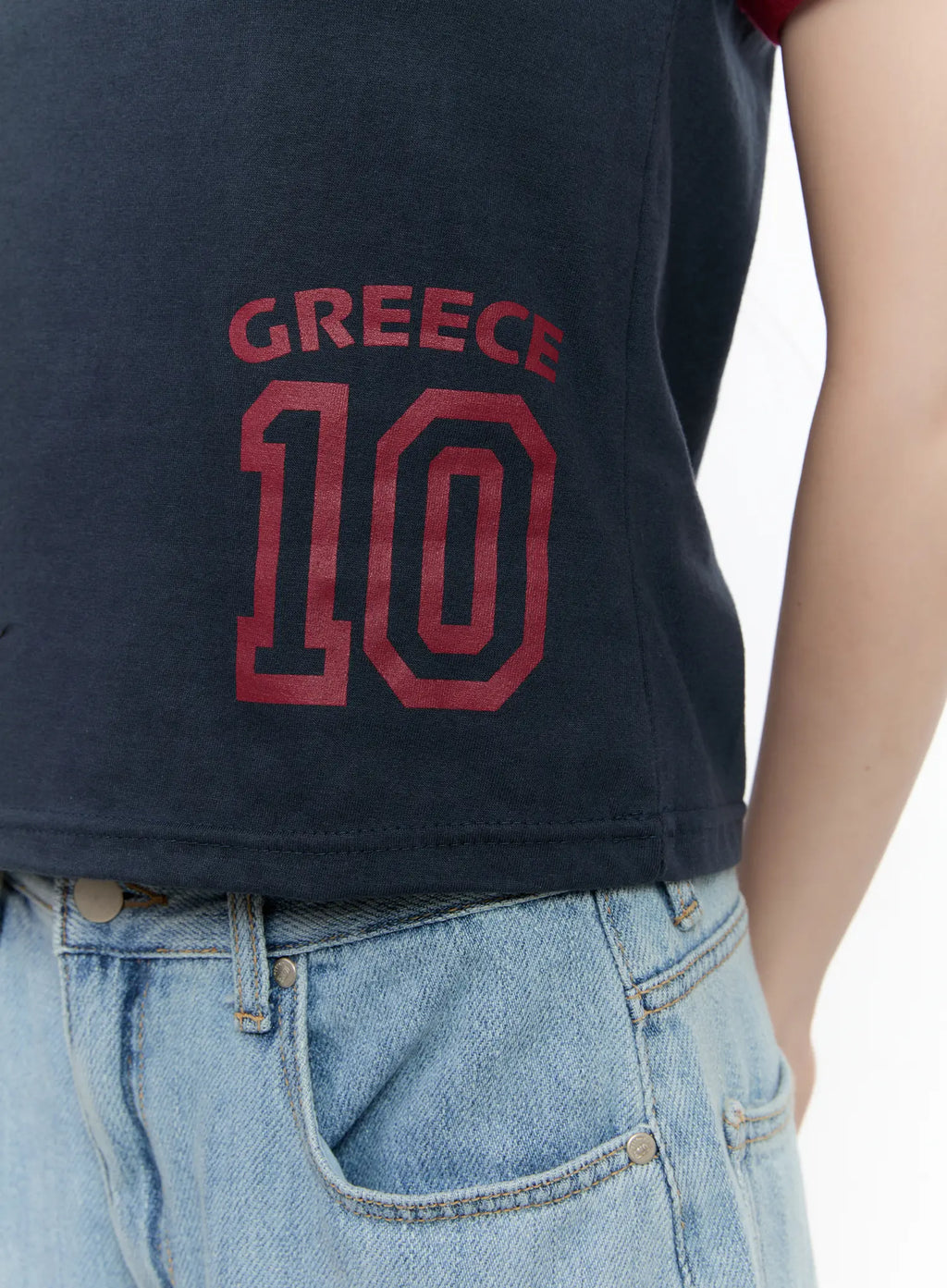 Contrast Trim Graphic Baby Tee CL507