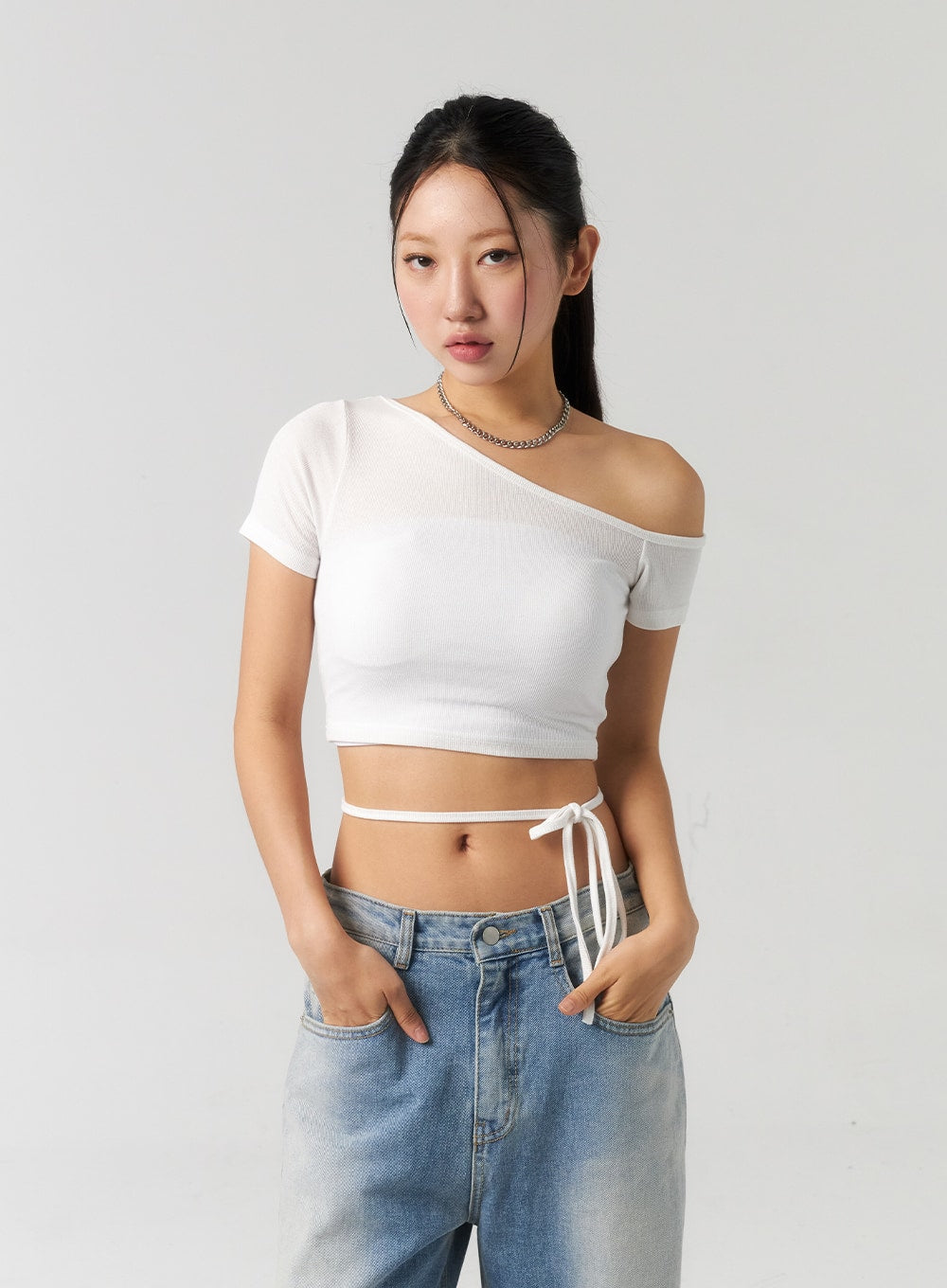 Waist Strap Cropped Tee CU326