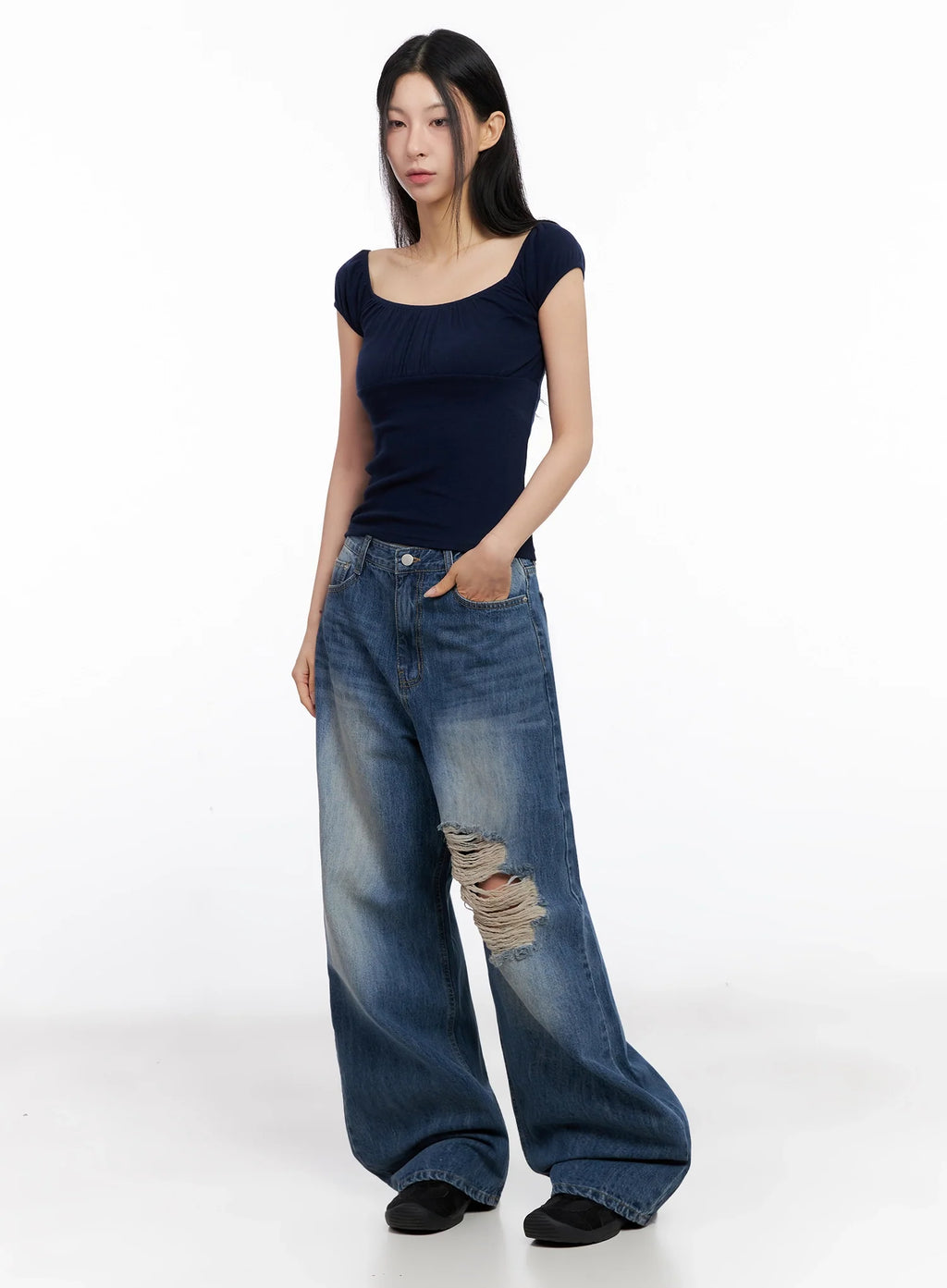 Off-Shoulder Puff Sleeve Top IG508