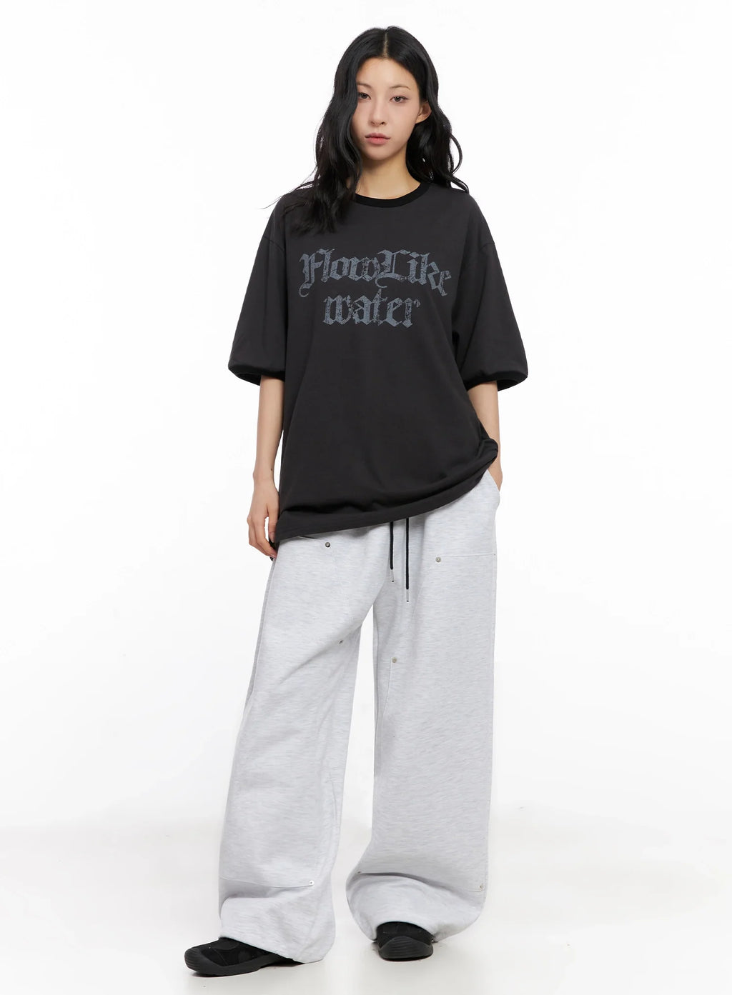 Oversized Gothic Graphic Print Tee IG508