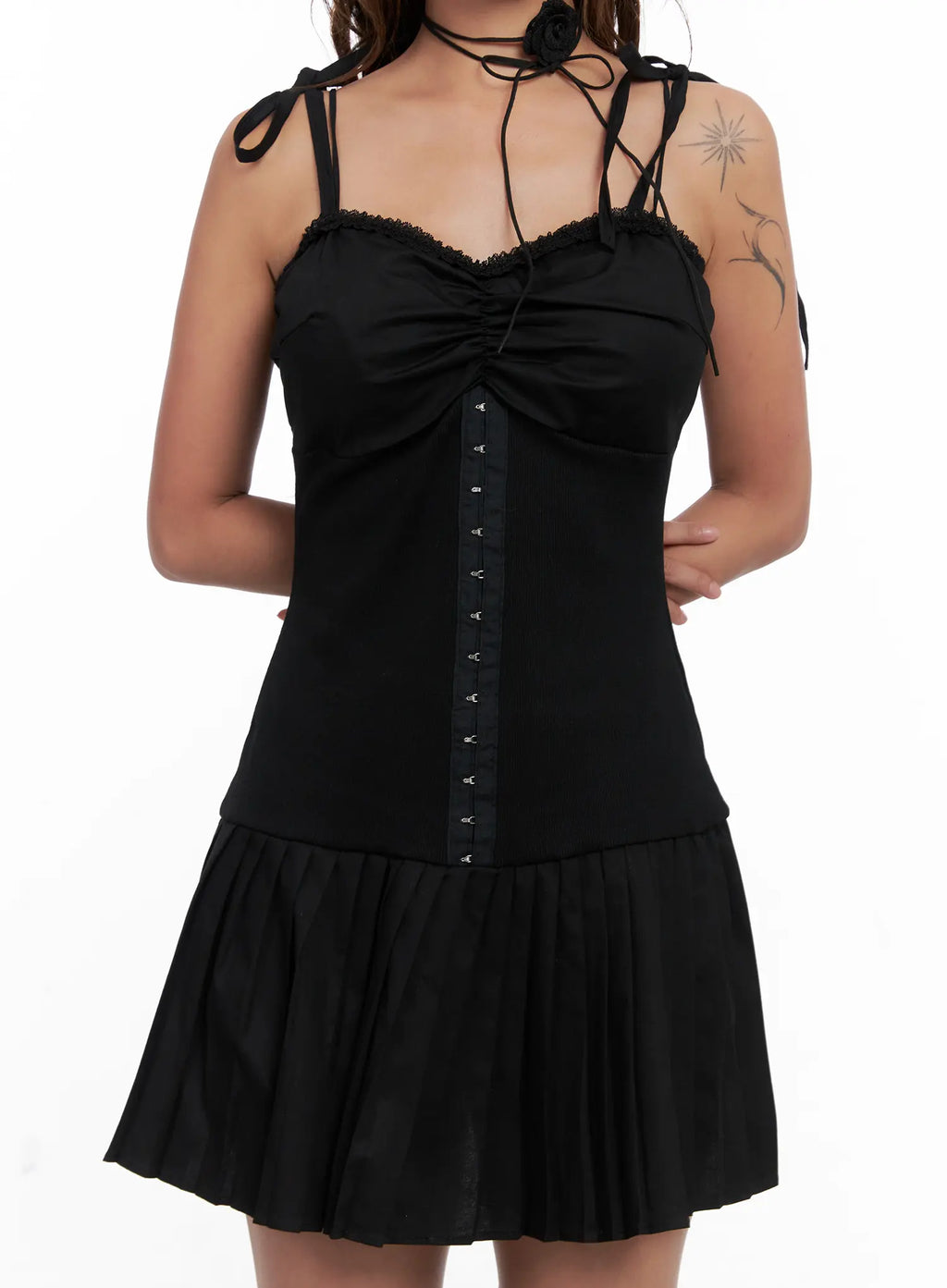 Ribbon Strap Corset Mini Dress CS522